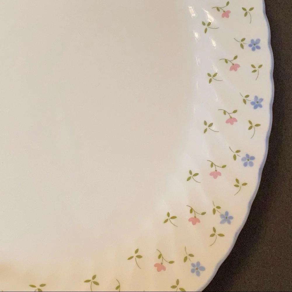 JOHNSON BROTHERS MELODY WHITE FLORAL CHINA PLATTER 12” HOME DINING SERVEWARE